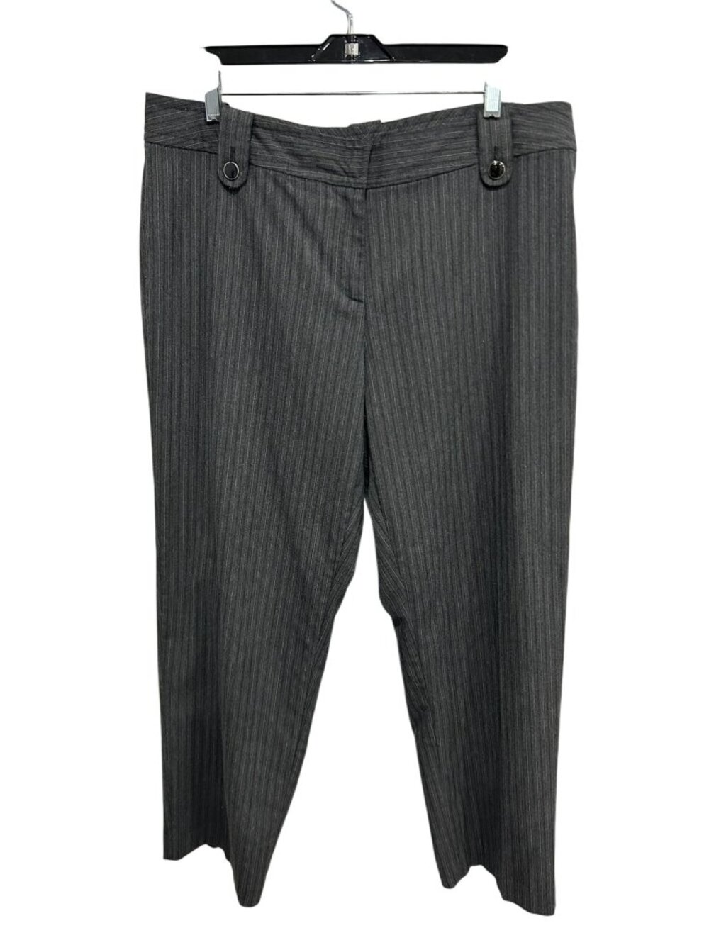 Just My Size 18W Charcoal Herringbone Pants Womens Plus Minimalist Career